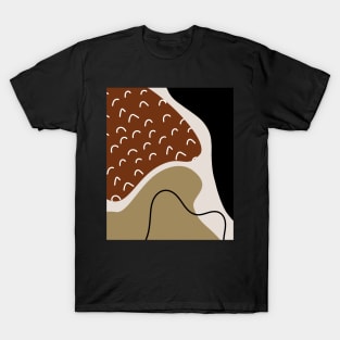 Minimal Sguiggle  Boho Abstract Shapes  Pattern T-Shirt